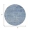 Homeroots 8' Blue And Ivory Round Abstract Washable Indoor Outdoor Area Rug 631589 - alternate 5
