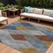 Homeroots 9' X 12' Gray Gold And Blue Argyle Washable Indoor Outdoor Area Rug 613697 - alternate 1