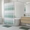Homeroots 72" White And Green Striped Shower Curtain 484078 - alternate 3
