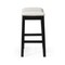 Homeroots 26" White and Black Fabric and Solid Wood Backless Counter Height Bar Chair 632363 - alternate 3