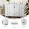 Flash Furniture Vega 48 Inch Bathroom Vanity w/Sink, Storage Cabinet w/Soft Close Doors, and 9 Drawers, White FS-BN-2-48-WH-GG - alternate 9