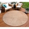Homeroots 8' Peach Blue And Ivory Round Abstract Washable Indoor Outdoor Area Rug 597036 - alternate 1