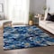 Homeroots 3' X 5' Blue Ivory And Gold Abstract Washable Indoor Outdoor Area Rug 643541 - alternate 5