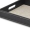 Homeroots Black and Cream Faux Leather and Linen Serving Tray 399624 - alternate 7