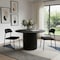Homeroots 46" Black Solid Wood Pedestal Base Round Top Dining Table 721071 - alternate 5