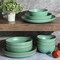 Gibson Home Rockabye 12 Piece Double Bowl Melamine Dinnerware Set in Green 136595.12 - alternate 7