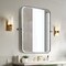 Homeroots 32" Silver Iron Framed Bathroom Vanity Mirror 565057 - alternate 1