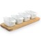 Gibson Elite Gracious Dining 5 Piece Fine Ceramic Tidbit Dish Set with Acacia Wood Base 127271.05 - alternate 4
