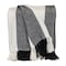 Homeroots Black and White Woven Cotton Striped Throw Blanket 478676 - alternate 8