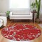 Homeroots 8' Red Ivory And Gray Round Striped Washable Indoor Outdoor Area Rug 600920 - alternate 7