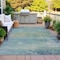 Homeroots 5' X 8' Aqua And Beige Abstract Washable Indoor Outdoor Area Rug 630820 - alternate 5