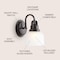 Jonathan Y Virginia 5.75" 1-Light Metal/Glass LED Vanity Light, Oil Rubbed Bronze JYL7407C - alternate 4