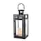 Homeroots 12" Clear And Black Glass And Metal Tabletop Lantern Candle Holder 719755 - alternate 1