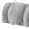 Homeroots 55" X 70" Sage And Gray Cotton Blend Woven Checkered Plush Throw Blanket with Fringe 633075 - alternate 5
