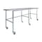 Amgood 30in D x 96in L Stainless Steel Open Base Table, 3in Casters AMG WT-3096-RCB-WHEELS-Z - alternate 1