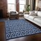 Homeroots 10' X 14' Navy Blue And Ivory Geometric Washable Indoor Outdoor Area Rug 613794 - alternate 7