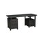 Homeroots 68" Black Carved Floral Scroll Solid Wood Computer Desk With Three Drawers 569608 - alternate 1