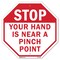 Signmission Stop Your Hand Is Near a Pinch Poin, 10 Inch X 10 Inch, Plastic Sign OC-P-10-126 - alternate 1