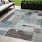 Homeroots 5' X 8' Teal Blue Gray And Charcoal Abstract Washable Indoor Outdoor Area Rug 604385 - alternate 1