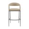 Homeroots 30" Beige and Black Faux Leather and Iron Low Back Bar Height Bar Chair 569187 - alternate 8
