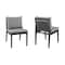 Armen Living Cayman Outdoor Patio Dining Chairs in Aluminum with Gray Cushions - Set of 2 LCCCSIBL - alternate 1