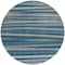 Homeroots 8' Denim Blue And Gray Round Striped Washable Indoor Outdoor Area Rug 597321 - alternate 5