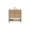 James Martin Vanities Solene 36 in. Single Vanity, Seaside Oak, w/ 3 CM Carrara Marble Top D225-V36-SSO-3CAR - alternate 1