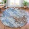 Homeroots 8' Brown And Sky Blue Round Abstract Washable Indoor Outdoor Area Rug 631965 - alternate 6
