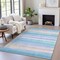 Homeroots 8' X 10' Aqua Lavender And Peach Striped Washable Indoor Outdoor Area Rug 631200 - alternate 4
