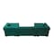 Homeroots Green Velvet U Shaped Three Piece Sofa and Chaise Sectional With Toss Pillows 643892 - alternate 7