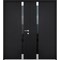Vdomdoors Steel Double Doors Cynex 6777 Black Stainless Inserts Single Modern Painted-W72xH80-Left Inswing CYNEX6777DEXD-BLK-LH-I-W72 x H80 - alternate 6