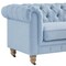 Homeroots 92" Light Blue Linen Chesterfield Wood Sofa 543990 - alternate 7