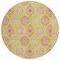 Homeroots 8' Lime Green Pink And Ivory Round Floral Medallion Washable Indoor Outdoor Area Rug 614601 - alternate 6