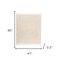 Homeroots 50" X 60" White and Beige Cotton Blend Woven Striped Throw Blanket with Fringe 548877 - alternate 5
