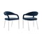 Homeroots Set of Two Blue And Silver Upholstered Polyester Open Back Dining Arm Chairs 569426 - alternate 8