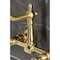 Kingston Brass Two-Handle Wall Mount Bridge Kitchen Faucet, Brushed Brass KS1247PL - alternate 6