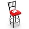 Holland Bar Stool Co 36" Blk Wrinkle Wisconsin "W" Swivel Bar Stool, Jailhouse Back L01836Wisc-W - alternate 1