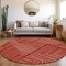 Homeroots 8' Red And Ivory Round Geometric Washable Indoor Outdoor Area Rug 600860 - alternate 7