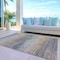 Homeroots 9' X 12' Pewter Striped Washable Indoor Outdoor Area Rug 608489 - alternate 8