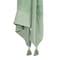 Homeroots 50" X 60" Green Cotton Woven Ikat Throw Blanket with Tassels 518842 - alternate 1