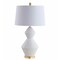 Jonathan Y Abbas 29" Geometric Ceramic/Metal LED Table Lamp, White/Gold Leaf JYL4013A - alternate 9
