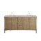 James Martin Vanities Kinnsden 72" Double Vanity, Weathered Oak w/ 3 CM Eternal Jasmine Pearl Silestone Top D680-V72-WTO-3EJP - alternate 1