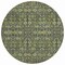 Homeroots 8' Round Blue and Green Round Floral Washable Non Skid Indoor Outdoor Area Rug 564334 - alternate 8