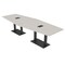 Skutchi Designs Hexagon Conference Table With Power, 48 in W, 120 in L, Ivory HAR-HEX.IR-48X120-DOU.BK-K458-EBLK - alternate 1