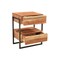 Homeroots 28" Brown Solid Wood Square Two Drawer Nightstand 635866 - alternate 3