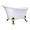 Kingston Brass 51" Acrylic Oval Double Slipper Clawfoot Tub, No Faucet Drillings, Glossy White/Polished Brass VTND512824WAC2 - alternate 1