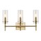 Jonathan Y Cato 21.25" 3-Light Modern Minimalist Iron/Glass LED Vanity, Brass Gold/Clear JYL7807C - alternate 9