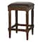 Homeroots 27" Brown And Dark Brown Solid Wood Backless Counter Height Bar Chair 534323 - alternate 1