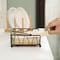 Basicwise Flat Metal Square Napkin Holder with Weighted Arm and a Wooden Tray Perfect for Adorning QI004650 - alternate 7
