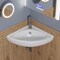 Alfi Brand ALFI brand ABC120 White 22" Corner Wall Mounted Ceramic Sink with Faucet Hole ABC120 - alternate 1